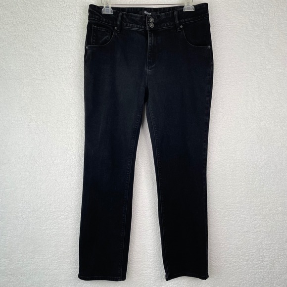 Hudson Denim - Hudson Los Angeles Womens Black Straight Leg Flap Pocket Jeans Size 12 1811754